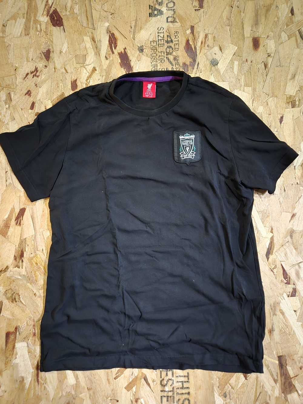 Liverpool Black Short Sleeve Crewneck with Chest Badge